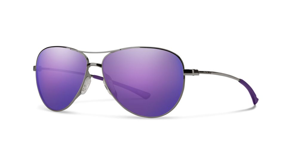 Smith Langley Sunglasses - Women's, Violet Ruthenium Frame/Violet Mirror Lens, 233444WVI60TE