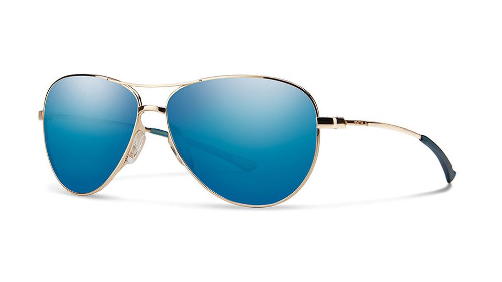 Smith Optics Langley Sunglasses, Gold Frame, Blue Sol-X Lens, LAPCUGMGD