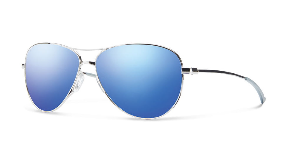 Smith Optics Langley Sunglasses, Silver Frame, Blue Flash Mirror Lens, LAPCBMSV