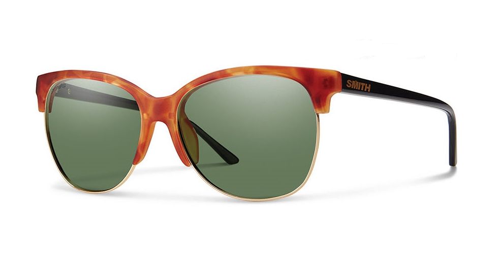 Smith Rebel Sunglasses, Matte Honey Tort/Black Frame, Polarized Gray Green Lens, Polarized, BLCPGNMHT