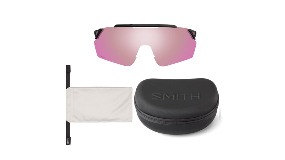 Smith Reverb Sunglasses, Matte White Frame, Violet Mirror to Contrast Rose Lenses, ChromaPop, 2015216HT99DI