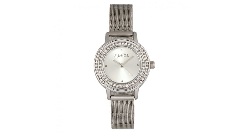 Sophie And Freda Cambridge Bracelet Watch w/Swarovski Crystals - Women's, Silver, One Size, SAFSF4101