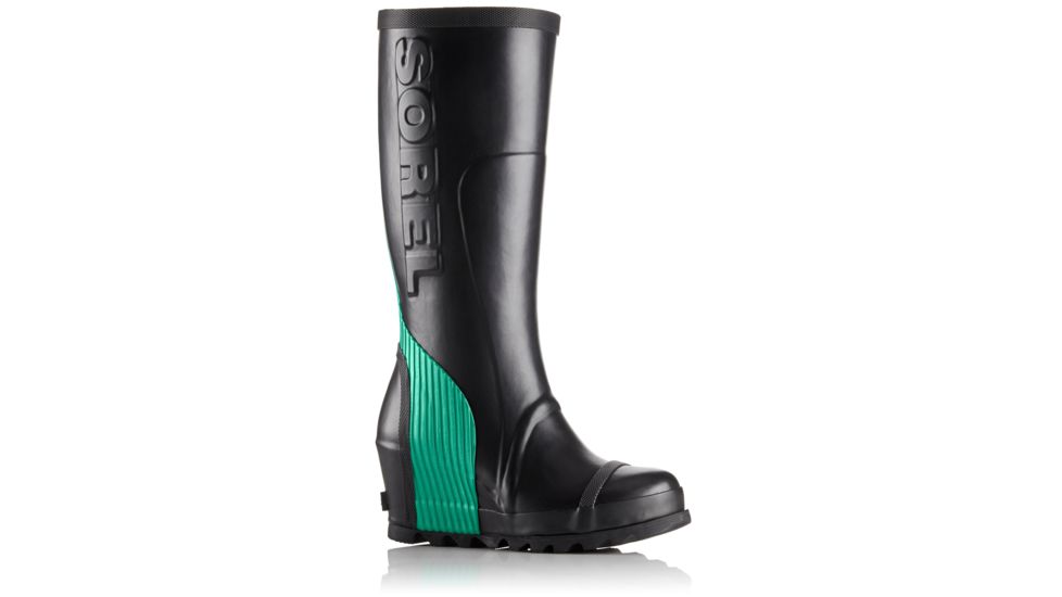 joan glossy wedge rain boot