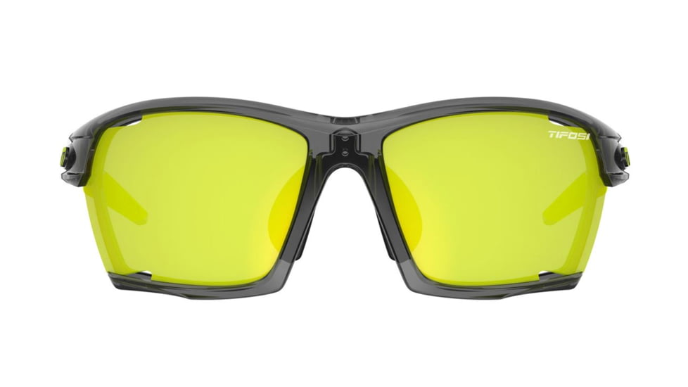 Tifosi Optics Kilo Sunglasses, Crystal Smoke Frame, Clarion Yellow/AC Red/Clear Interchangeable Lens, Medium/Large, 1700102827