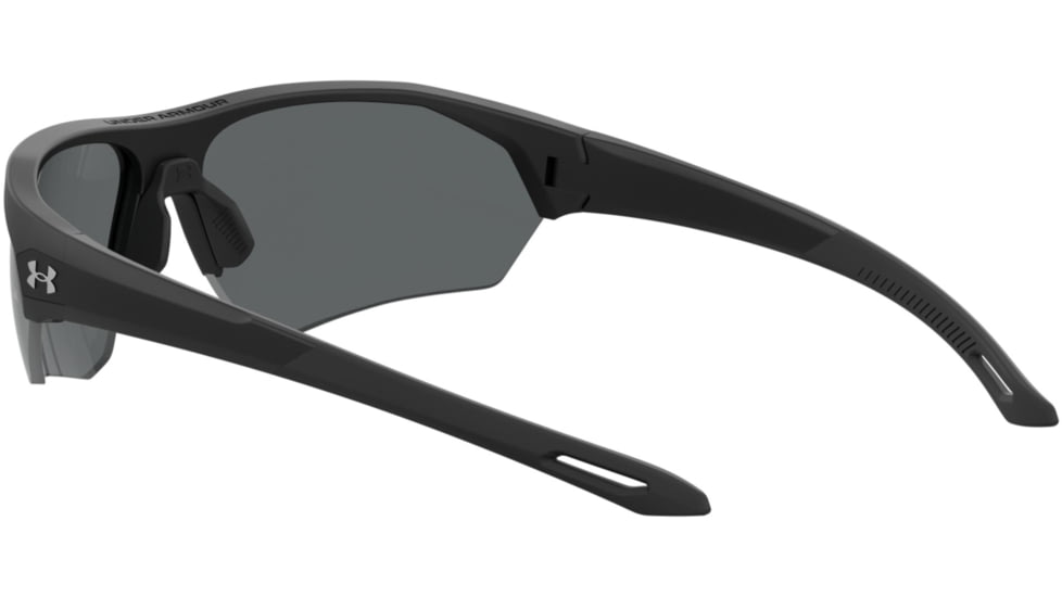 Under Armour Playmaker Sunglasses with Matte Black Frame and Grey Lens, Medium, UA0001GS 003-KA