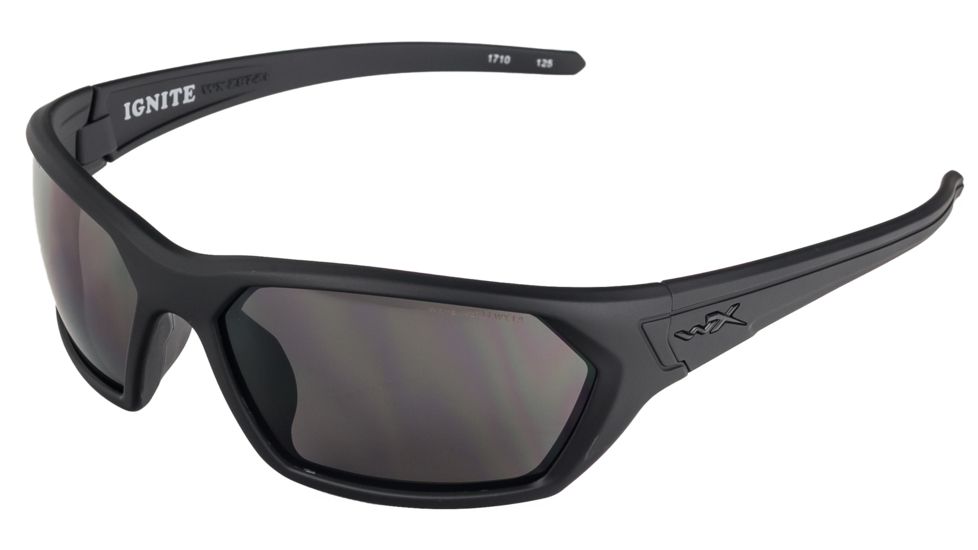 Wiley X Ignite Sunglasses, Matte Balck Frame/ Black Ops Smoke, ACIGN01