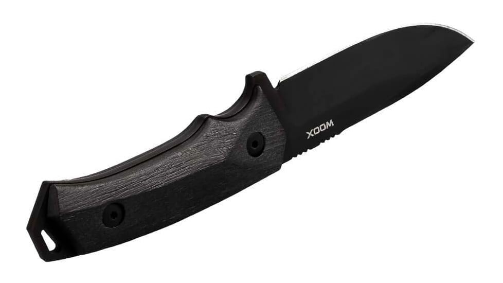 WOOX Rock 62 Fixed Blade Knife, 4.25 in, Drop Point, Mil-Spec Black, Sleipner Steel Blade, Plain American Walnut Handle, Phantom Black, BU.KNF001.09