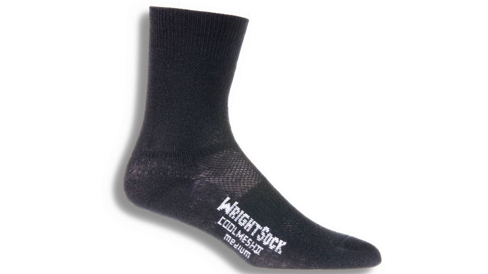 Wrightsock Coolmesh II Crew Sock, Black, Large, 8063.03