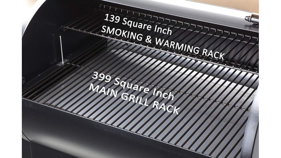 Z Grills 550B 8-in-1 Wood Pellet Grill, BBQ &amp; Smoker, Black, 47x20x45, ZPG-550B
