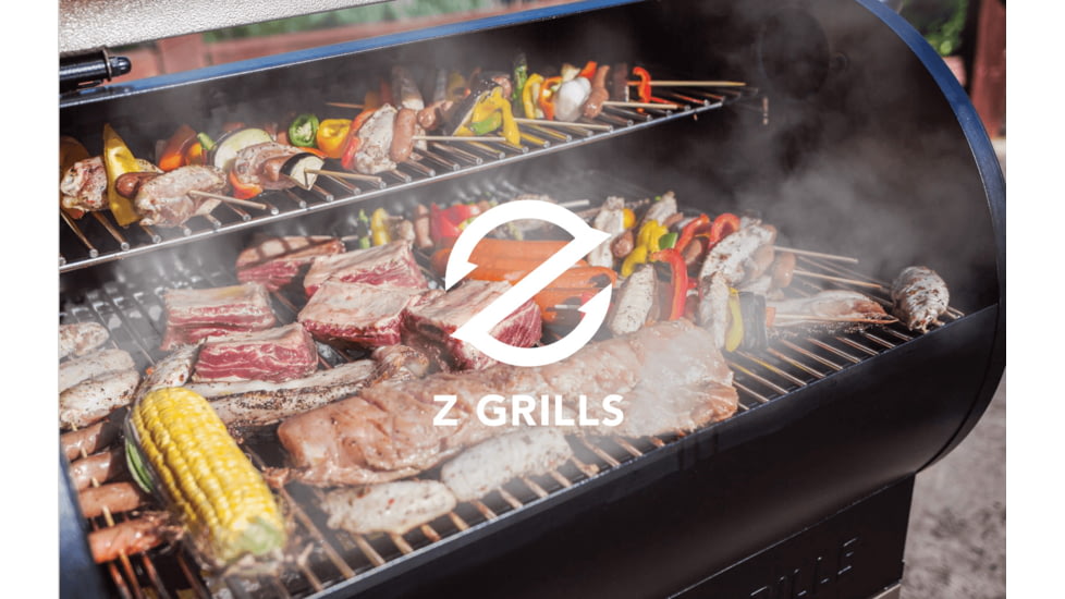 Z Grills ZPG-550A 8-in-1 Wood Pellet Grill, BBQ &amp; Smoker, 40x25x48in, Black, Medium, ZPG-550A