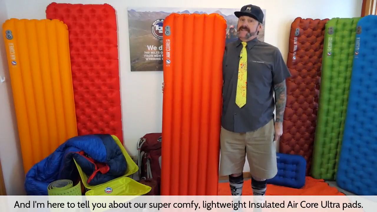opplanet big agnes insulated air core ultra sleeping pad video