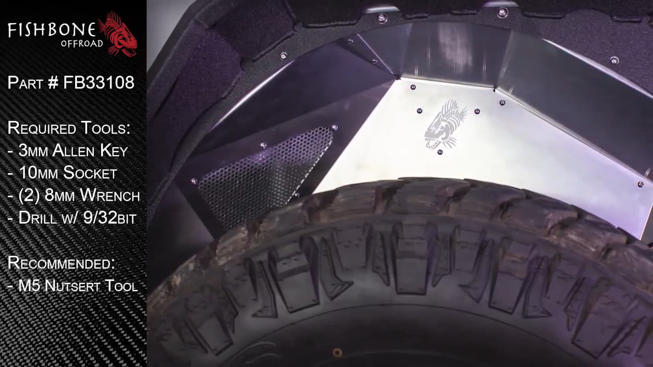 opplanet fishbone offroad fb33108 and fb33130 jl inner fender installation guide video
