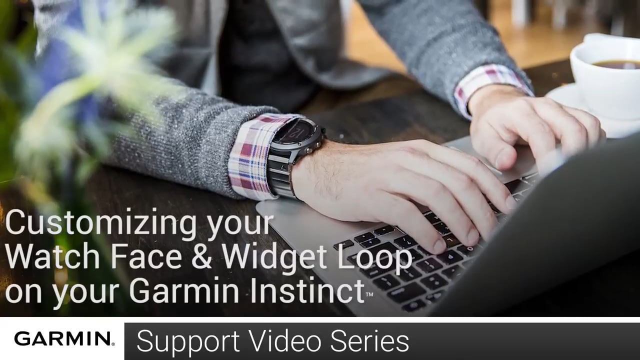 opplanet garmin support instinct watch face and widget loop customization video