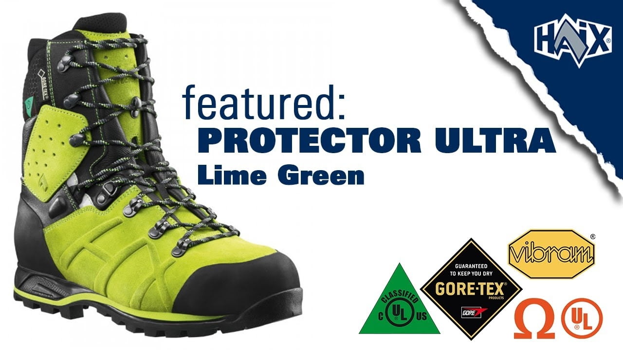 opplanet haix protector ultra work boots lime green video