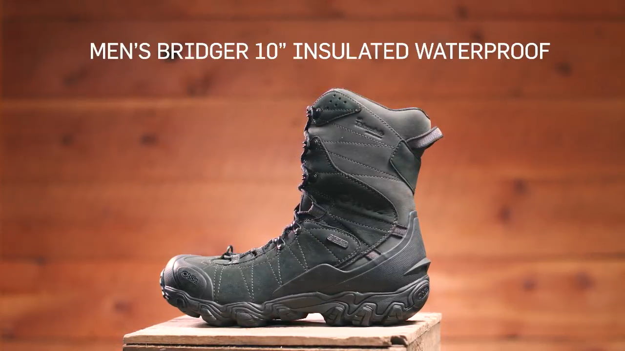 opplanet oboz mens bridger 10in insulated b dry winter shoes video