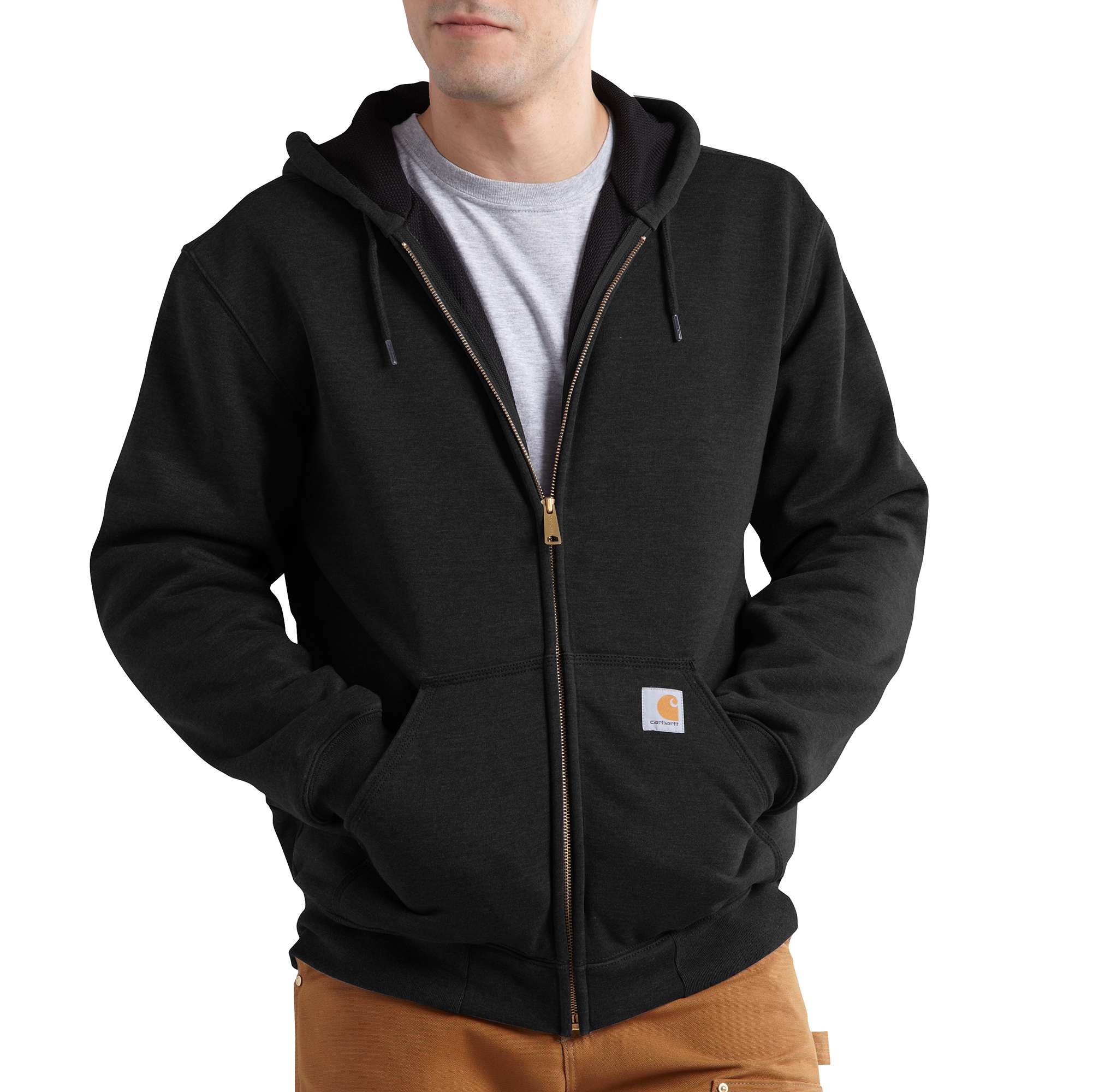 carhartt fleece lined hooded jacket