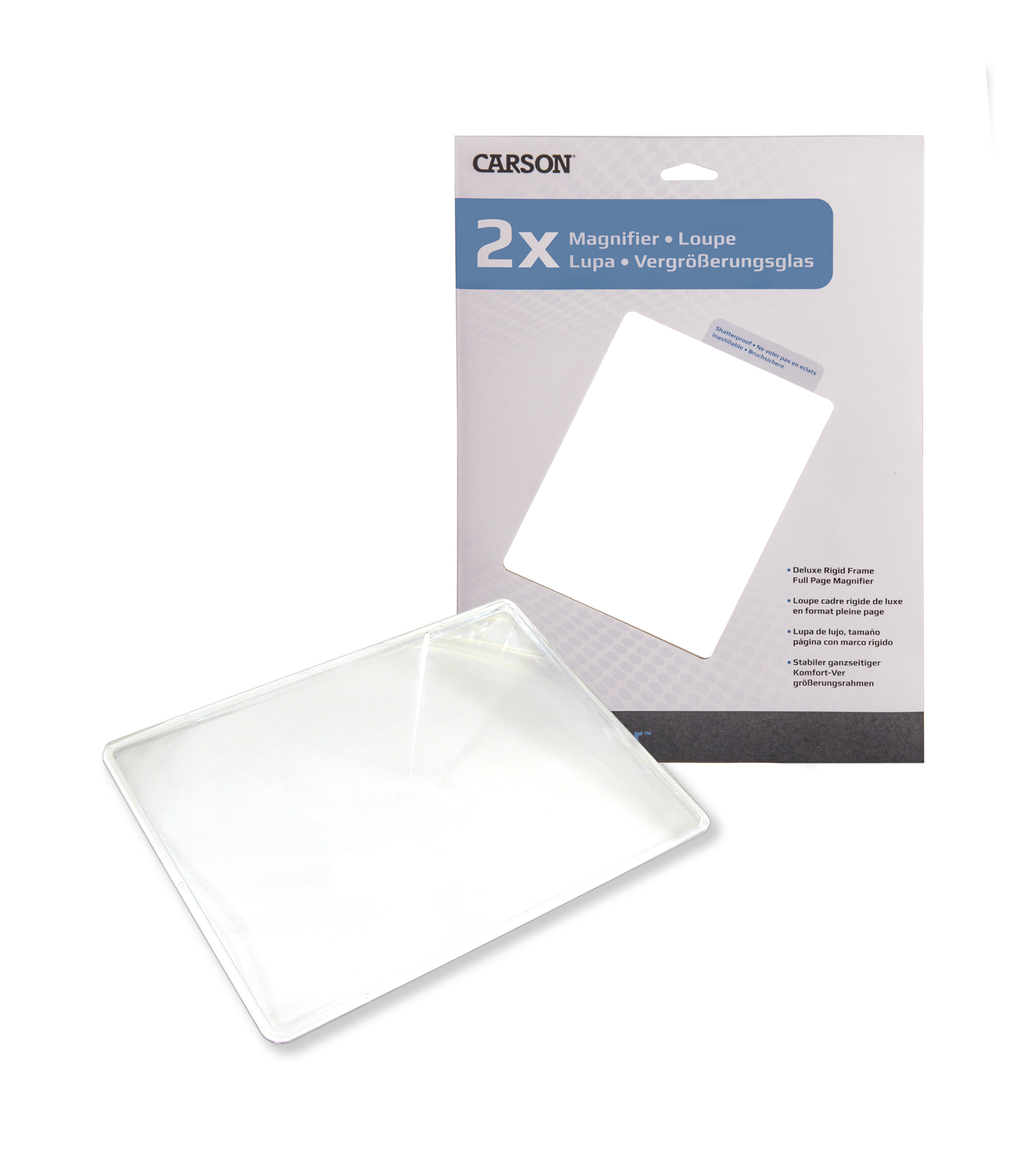 Carson Page Magnifier 2x Rigid-Frame Full Page Magnifier Loupe DM