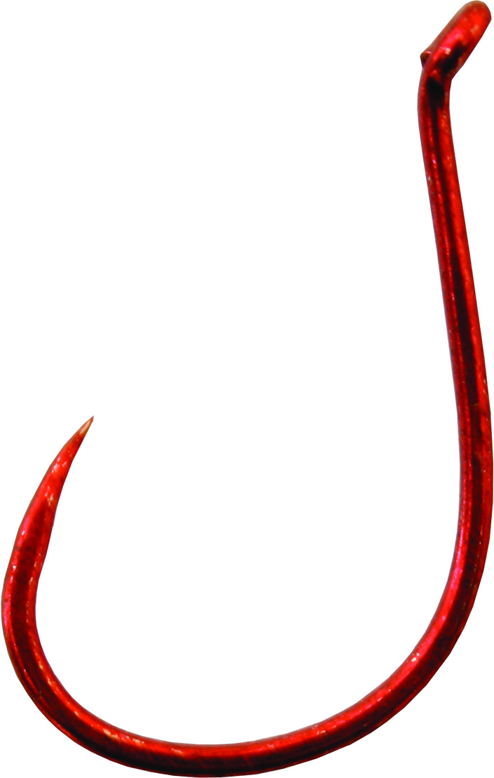 Gamakatsu 25 Pack EWG Offset Worm Hook (Red, 4/0), Hooks 