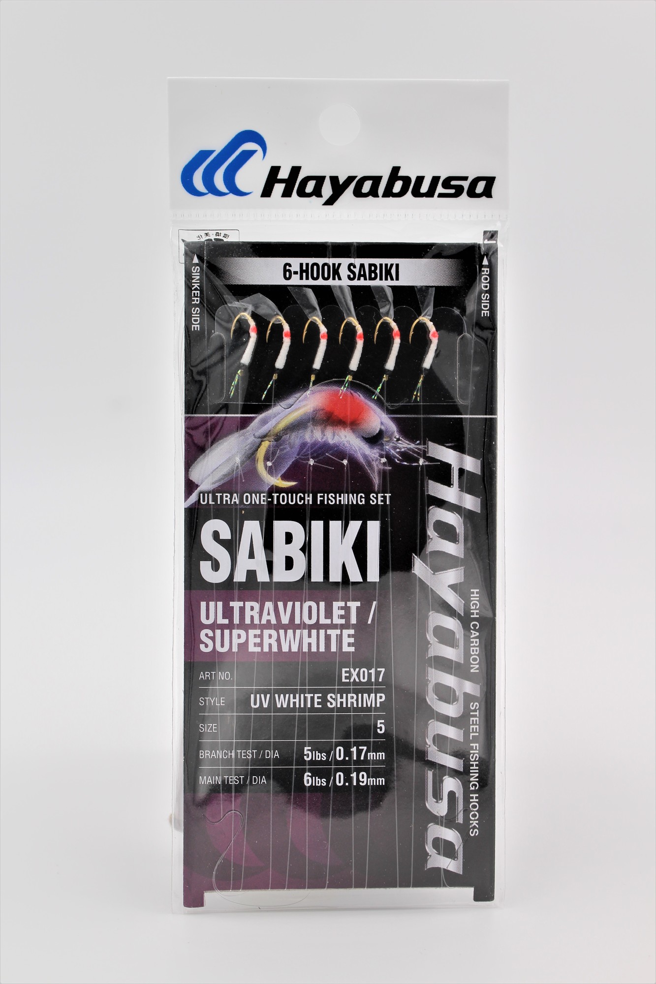 Hayabusa Uv White Shrimp 6-Hook Sabiki, 1 Rig, 1Pc