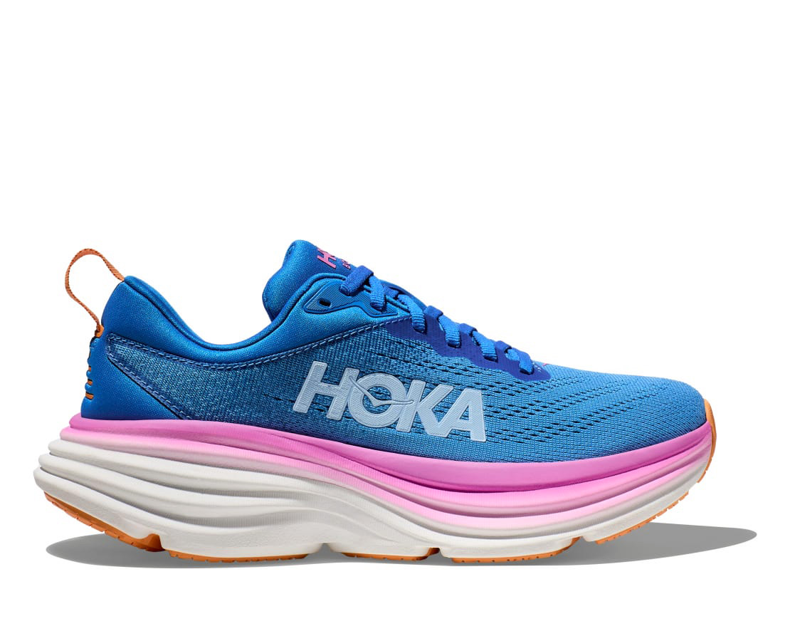 Hoka Bondi 8 Wide Road Running - Womens, Black / White, 10D