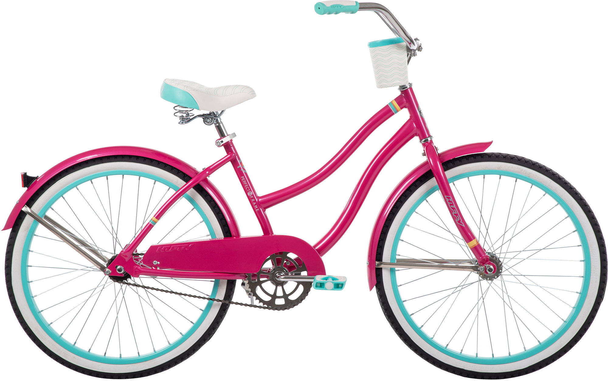 Pink and cheap blue bike