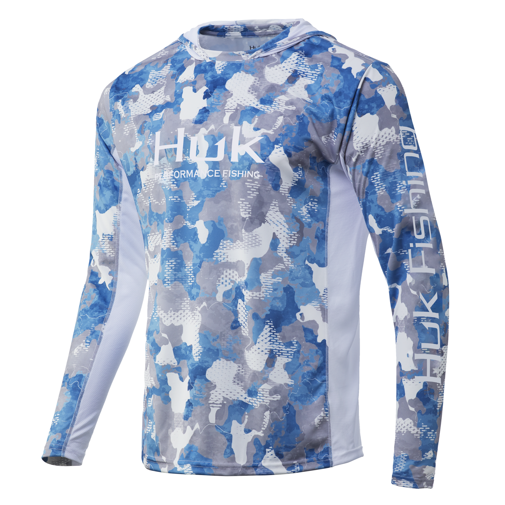 HUK Performance Fishing Icon X KC Refraction Camo Hoodie - Mens