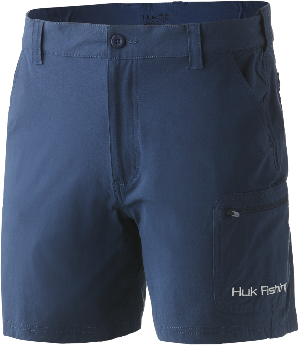 Huk Fishing Huk Stacked Logo T-Shirt for Men in Navy Blue