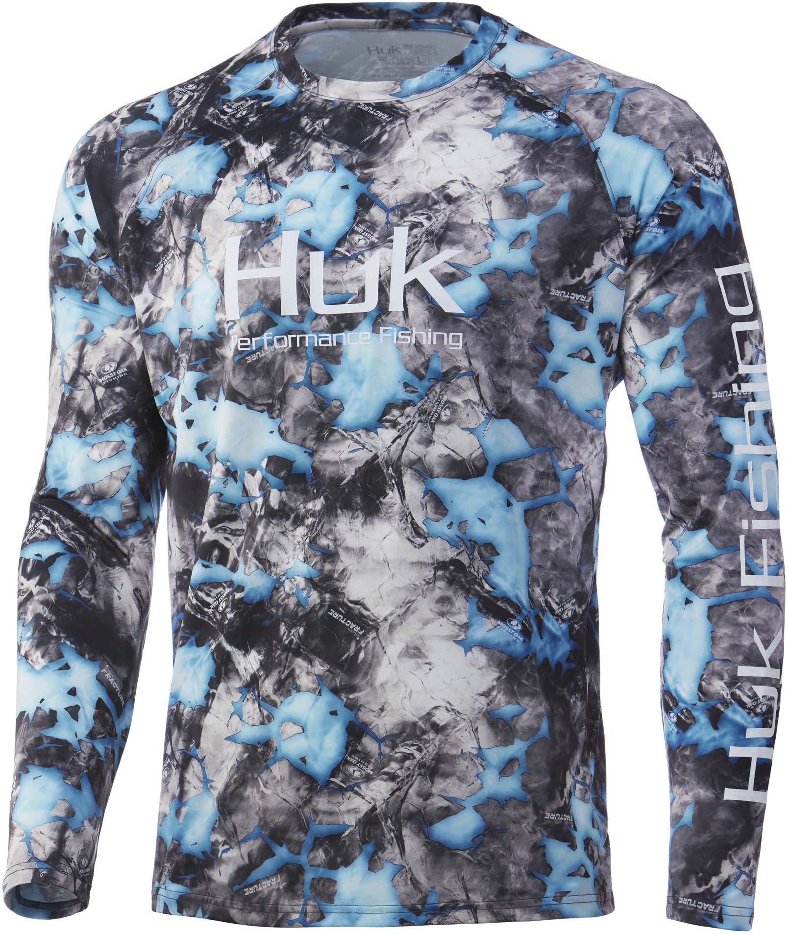 HUK Performance Fishing Vented Mossy Oak Fracture Pursuit L/S Shirt - Mens