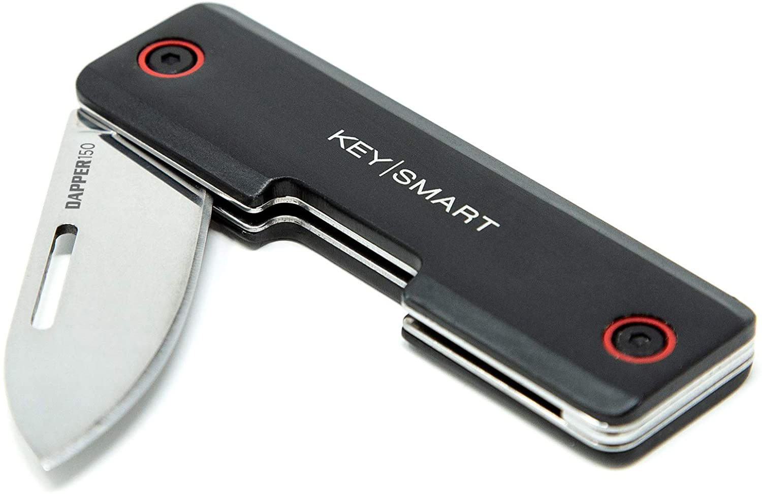 KeySmart Mini Knife - Keychain Pocket Knife, Compact Folding BOC Cutter  with Stainless Steel, Add-On Accessory (Silver) 