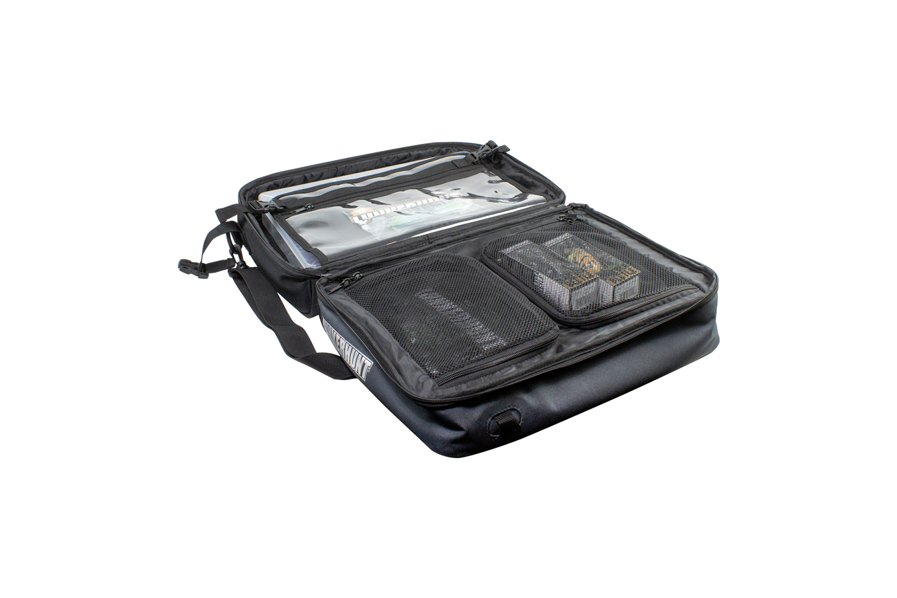  Lunkerhunt LTS Fishing Bag Messenger with 1 Tackle Tray ( included) and 2 Removable Fishing Storage Bags