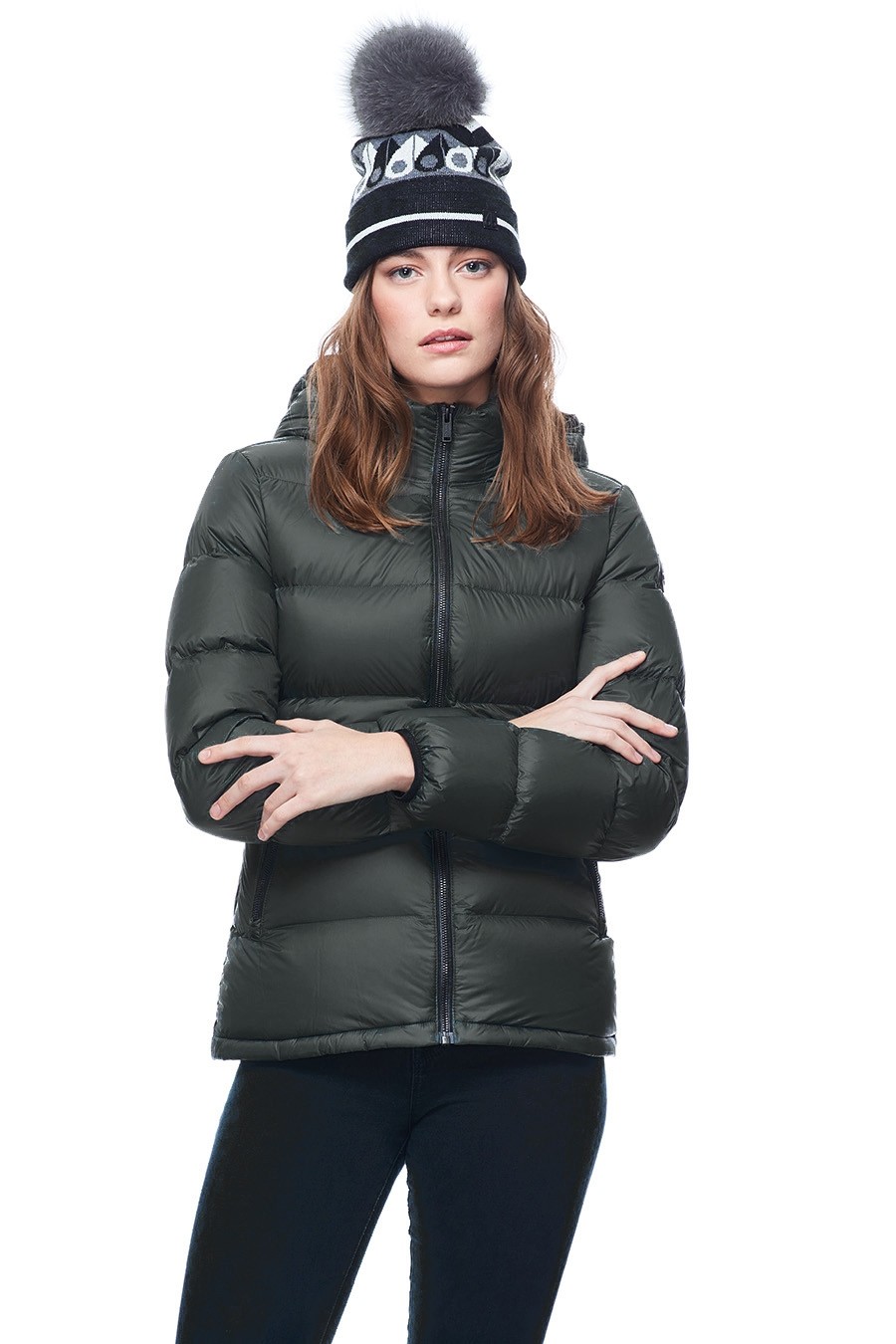 nylon puffer jacket women's