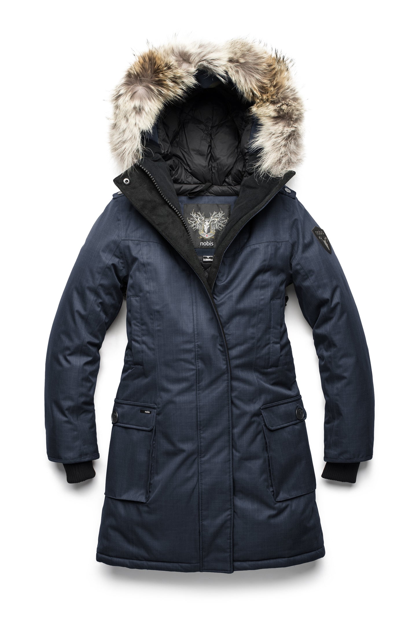 Womens knee store length parka coats