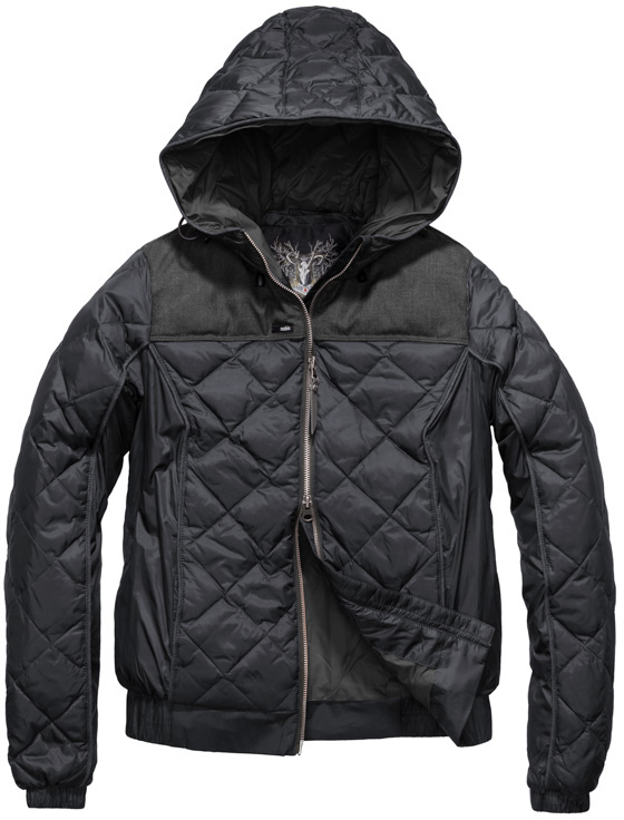quilted hooded jacket mens