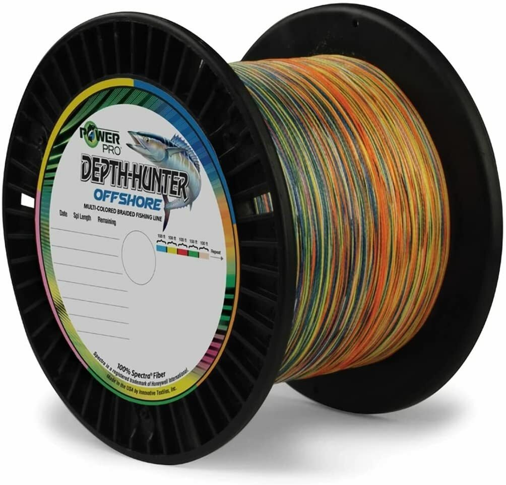 Power Pro Spectra Fiber Depth-Hunter Multi Color Braided Fishing Line  (Test: 50 Pounds / 3000 Yards)