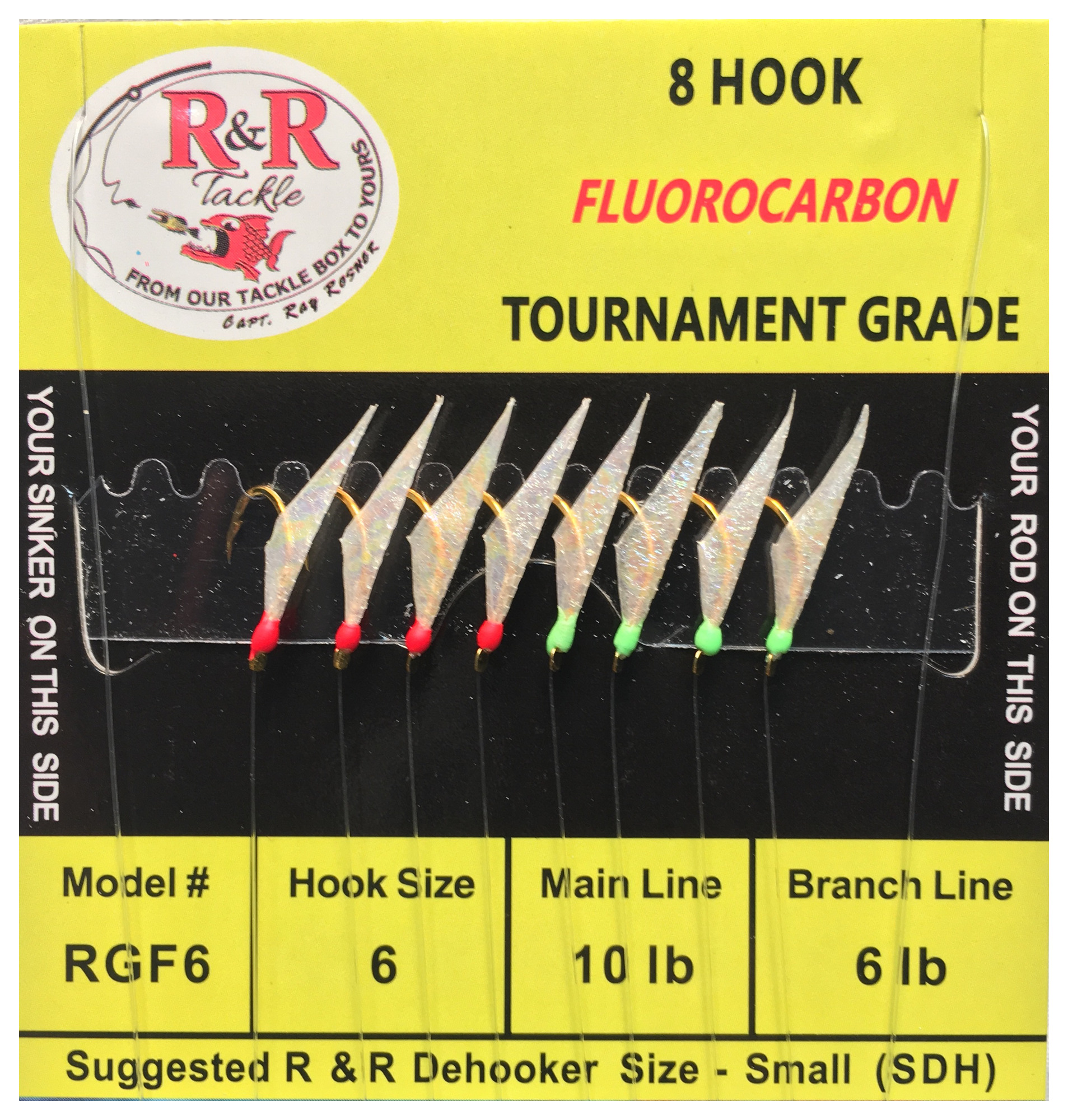 R&R Tackle Sabiki Rig 4 Hooks, Size #15 SS Hook, 50lb, 30lb