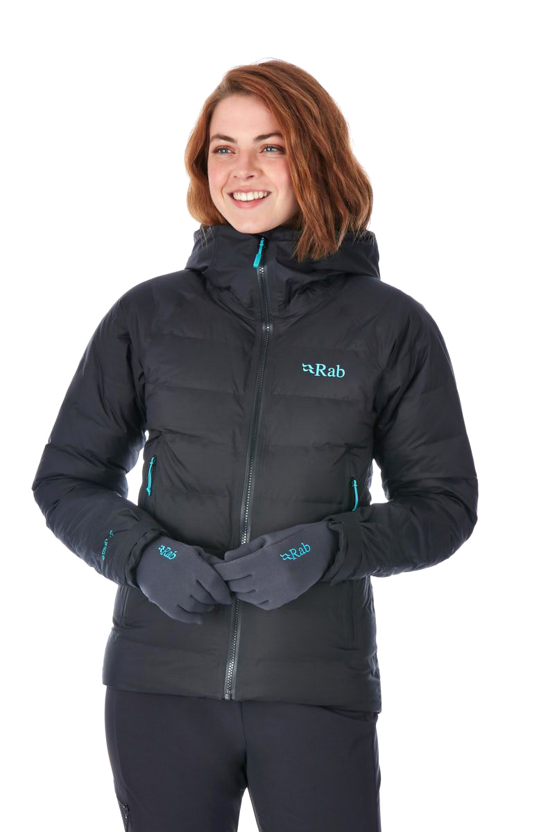 rab waterproof down jacket womens