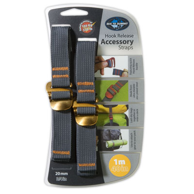 Sea to Summit Hook Release 0.75 Accessory Straps, Blue/Gray - 2 pack