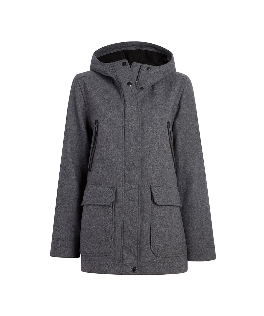 grey hooded coat womens