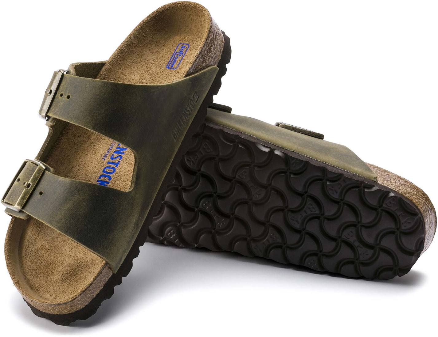 birkenstock men's arizona oiled leather soft footbed sandals