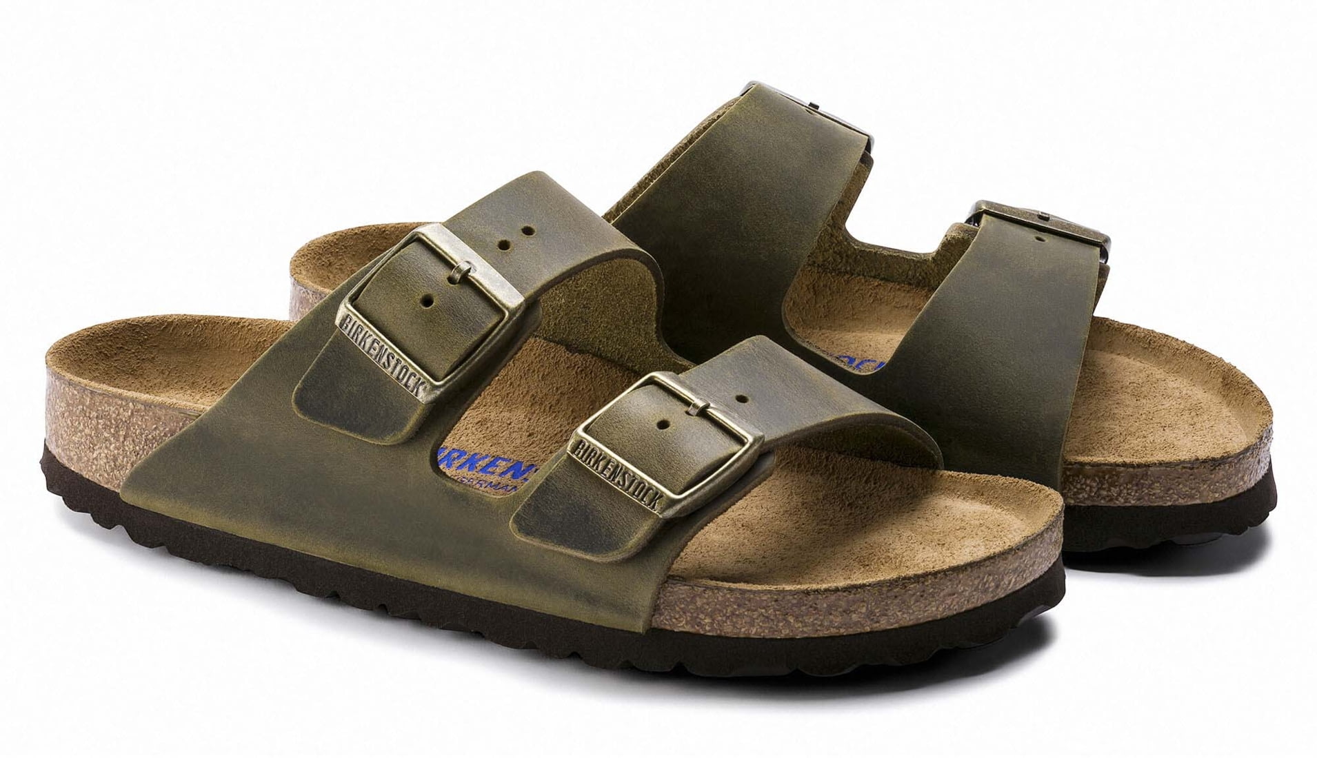 birkenstock men's arizona oiled leather soft footbed sandals
