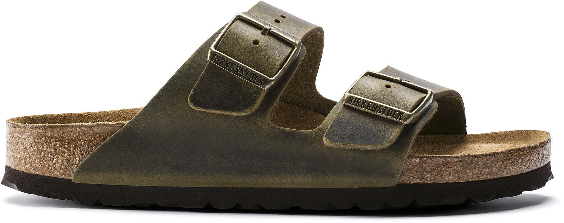 birkenstock men's arizona oiled leather soft footbed sandals