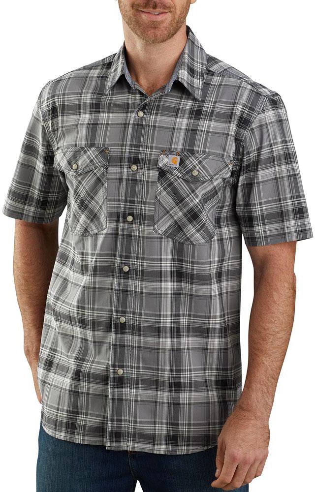 Carhartt Rugged Flex Lightweight Short-Sleeve Snap-Front Plaid Shirt ...