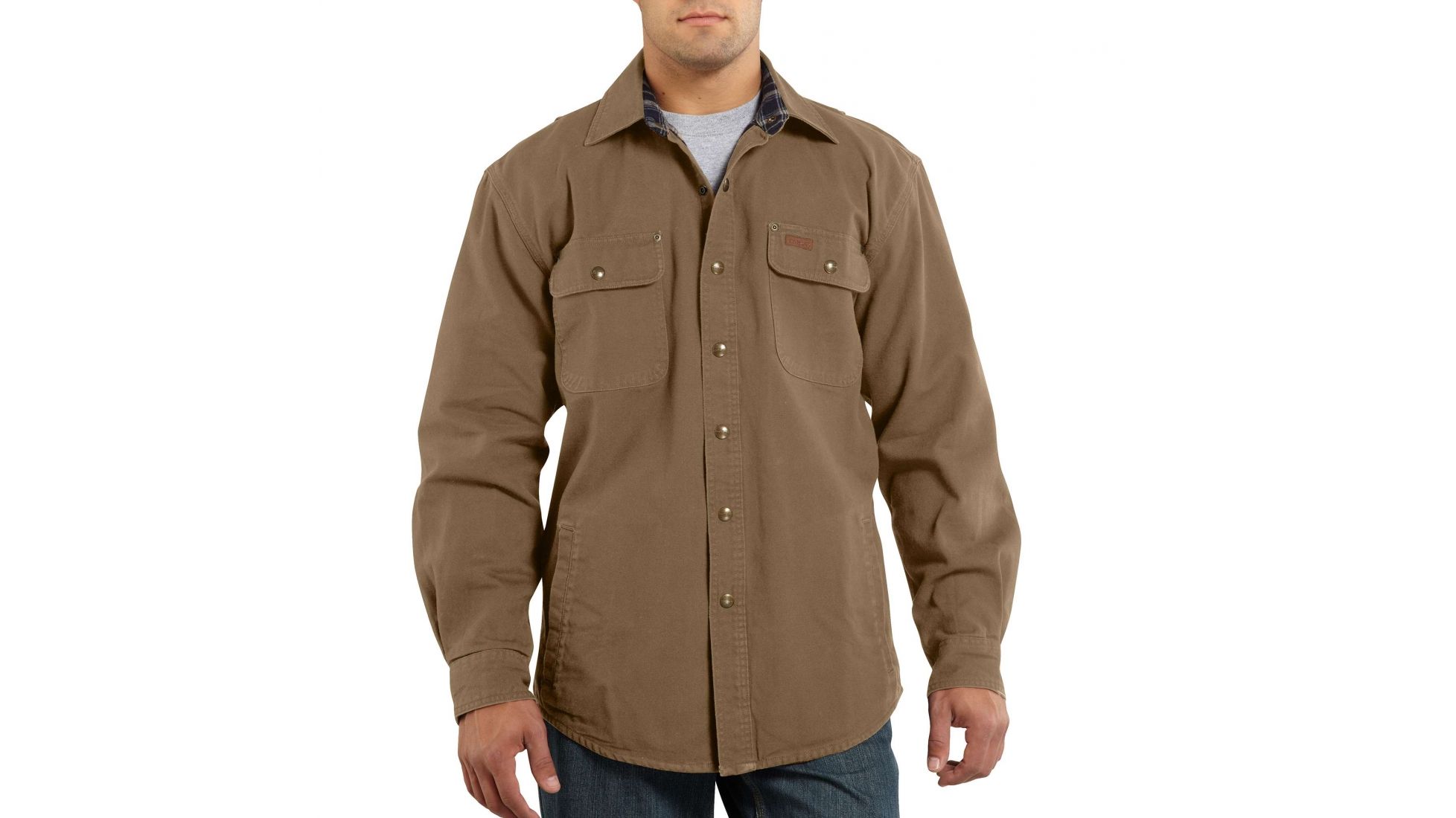 weathered canvas shirt jacket