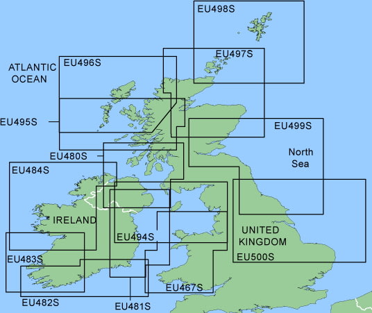 Garmin On The Water GPS Cartography BlueChart: North UK/Ireland Small ...