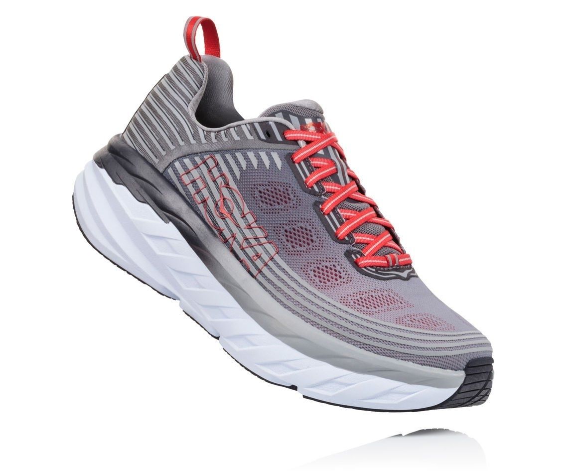 Hoka Bondi 6 Road Running Shoes Men's, Alloy/Steel — Mens Shoe Size