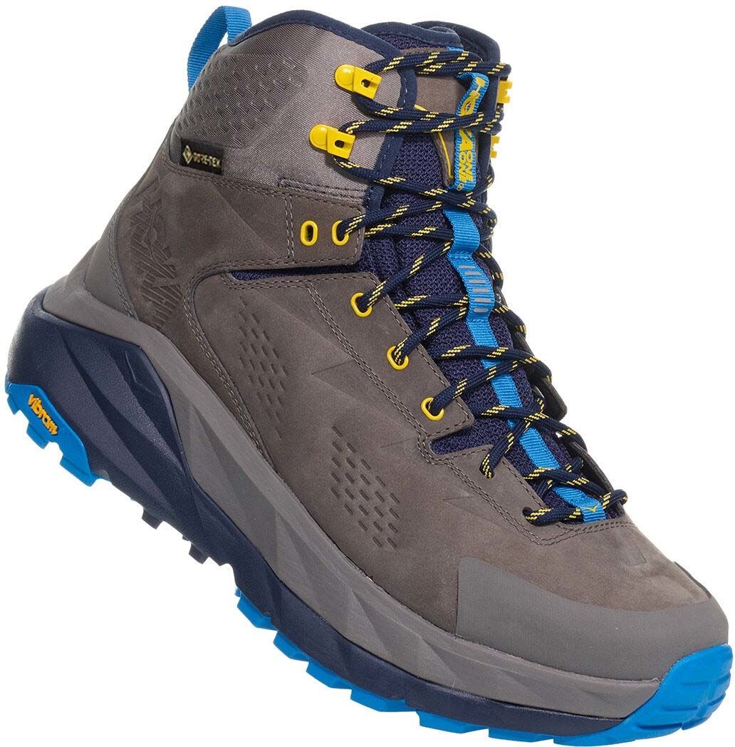 Hoka Kaha GTX Hiking Shoes Men's, Charcoal Grey/Blue, — Mens Shoe