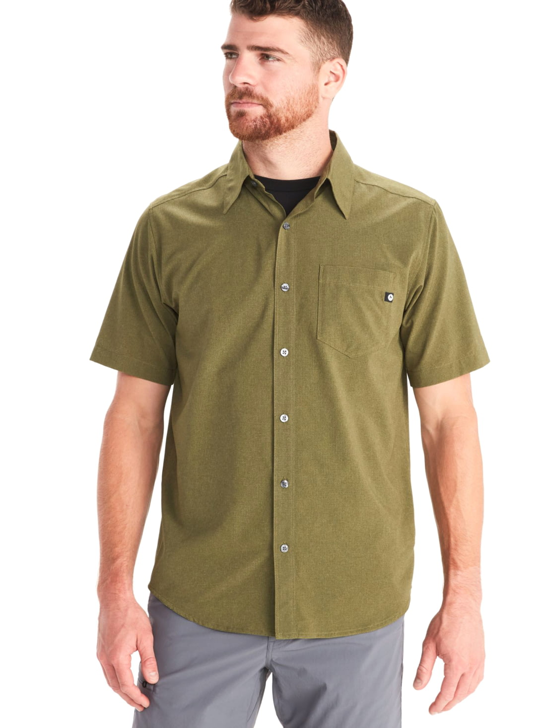 Marmot Aerobora Short Sleeve Shirt - Men's, Winter Moss — Mens Clothing ...