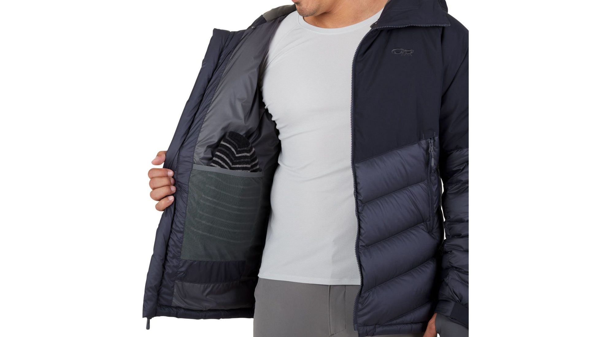 men's super transcendent down hooded jacket