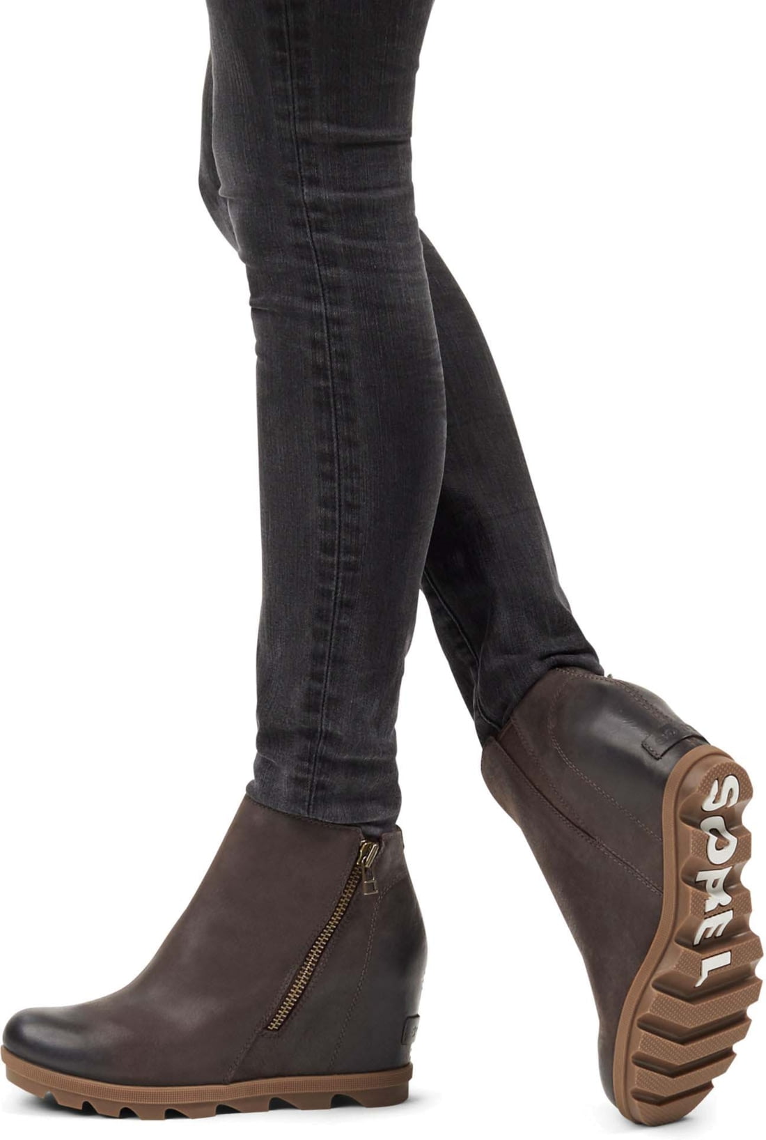 sorel joan of arctic wedge brown