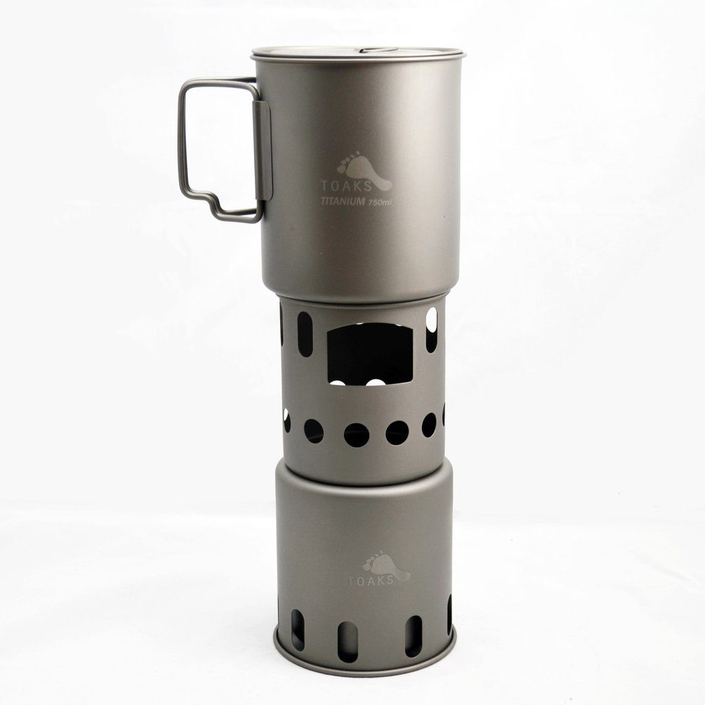 TOAKS Titanium Backpacking Wood Burning Stove , Up to 11% Off — CampSaver - Opplanet Toaks Titanium Backpacking WooD Burning Stove Small Grey Stv 12 Av 4